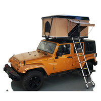 Top ranking 1-2 personas carcasa dura Camping tienda en la azotea gran espacio coche techo superior tienda con escalera telescópica de aluminio