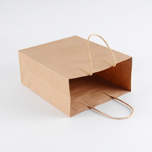 Custom Printed Recycled Paperbag Takeaway Shopping White Brown Bolsa De Papel Kraft Paper <strong>Bag</strong> With <strong>Handle</strong> - Product Image 4