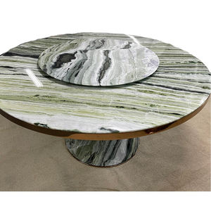 Muebles de Comedor Nuevos de 2022, Mesa de Comedor de Jade Verde Nube, Mesa Redonda de Mármol Verde - Product Image 1