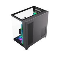 C712 Black Computer Gaming Case Mid Tower PC ATX ITX Tempered Glass Cable Management Wholesale