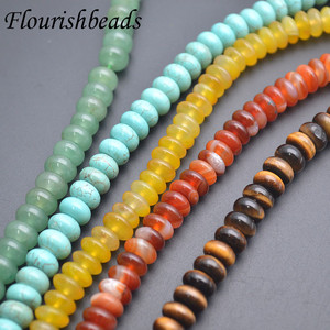 Agate naturelle de bonne qualité Oeil de tigre Howtile Lisse Rondelle Forme Pierre Perles en vrac Pour la fabrication de bijoux Collier de fête Bracelet - Product Image 1