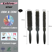 Logo personnalisé outil de salon professionnel brosse à cheveux ondulation baril carré plus long en céramique démêlant coiffage cheveux longs