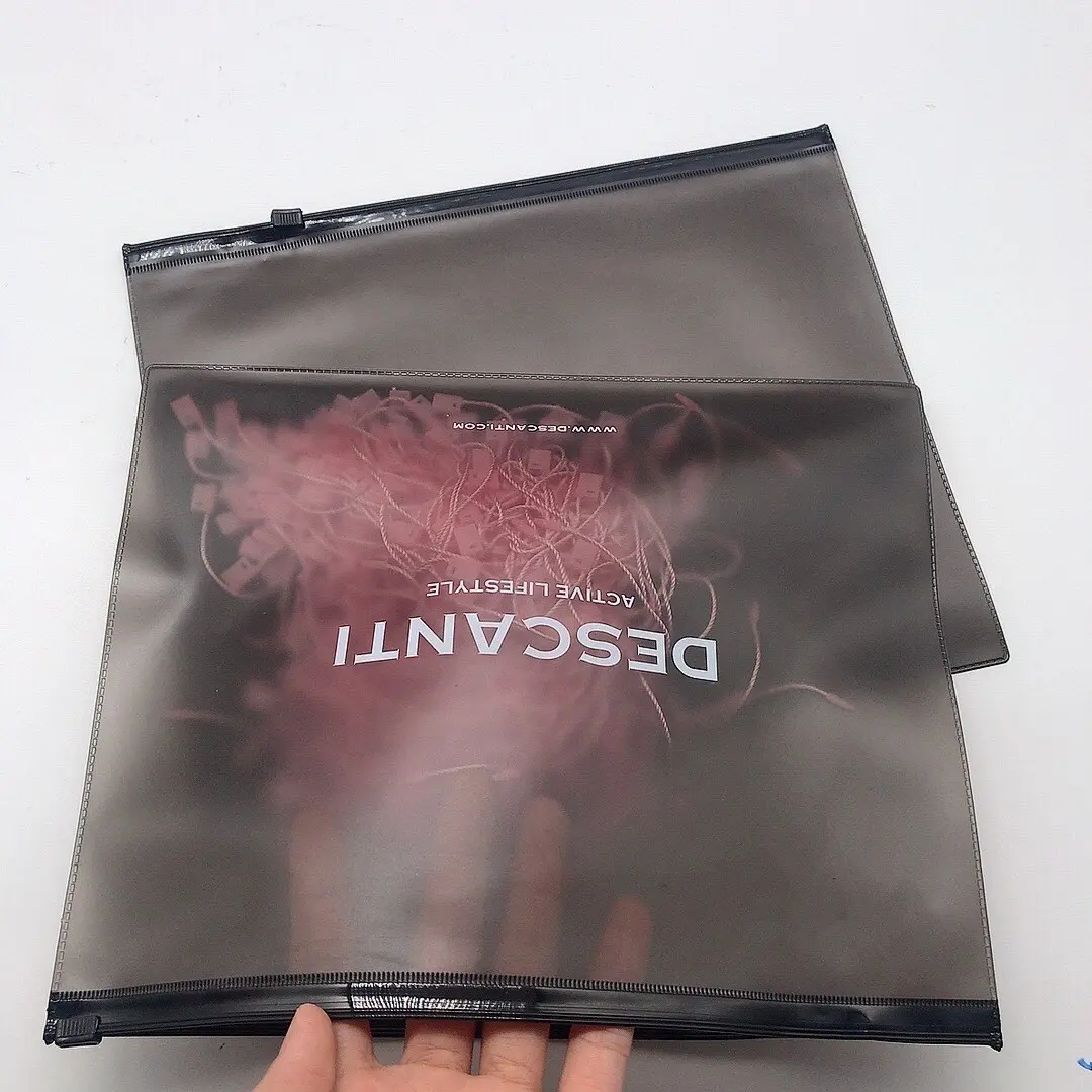 PVC Frosted Clothes Bikini Packaging Bag With Logo Wholesale Cosmetic Swimwear Zipper Packaging Pouch