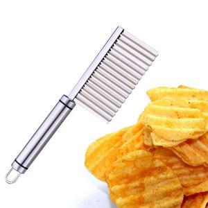 Couteau à ondulations multifonctionnel en acier inoxydable, coupe-frites manuel, coupe-légumes ondulé, trancheuse à pommes de terre - Product Image 1