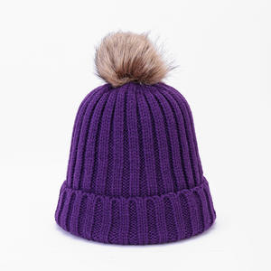 Mode tricot chaud crâne casquette 100% acrylique hiver chapeaux <span class=keywords><strong>pompon</strong></span> <span class=keywords><strong>bonnet</strong></span> chapeau pour les femmes avec <span class=keywords><strong>pompon</strong></span> - Product Image 5