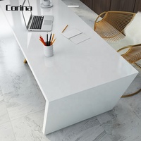 Ensemble de bureau entreprise exécutive table de bureau design moderne mobilier de bureau en pierre acrylique OEM