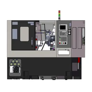 Alta Precisión Inclinación La cama de chuck 8 estación torreta centro de torneado torno de máquina cnc