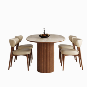 Spazio moderno salva piccoli mobili da casa ristorante rotondo Marb le oro in acciaio inox tavolo da pranzo e 4 sedie - Product Image 1