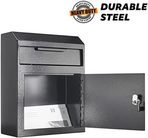 Caja de Depósito de Seguridad POCHAR de Metal Negro Extra Grande <span class=keywords><strong>para</strong></span> Montaje en Pared, con Cerradura, 12' x 4.25' x 14.75', Capacidad de 5-30 kg, <span class=keywords><strong>para</strong></span> Llaves y Rentas - Product Image 4