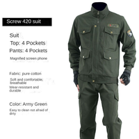 Tenue de travail pour soudeur, en coton épais, résistante à l'usure, pour hommes, idéale pour la réparation automobile, le soudage, le travail de construction au printemps et en automne.