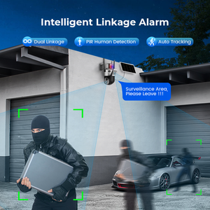 Carte SIM 4G LTE personnalisable en usine Caméra CCTV V380 4G à double objectif pour l'extérieur sans fil à énergie solaire avec détection de mouvement PTZ Pir - Product Image 5