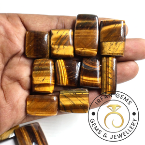 Cabujón de Ojo de Tigre Amarillo Natural Pulido, Gema Suelta de Forma Ovalada y Irregular, Piedra de Diseño de Alta Calidad para Joyería - Product Image 2