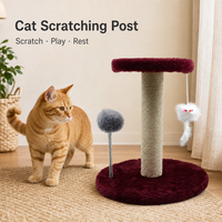 Tour pour chat en corde de sisal en gros avec perchoir rond en peluche, jouet à ressort et jouet suspendu pour chatons et petits chats OEM