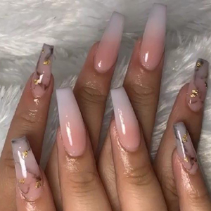 Sarg lange gefälschte Nägel drücken auf Nägel Französisch Künstliche Fingernägel Nagels pitzen
