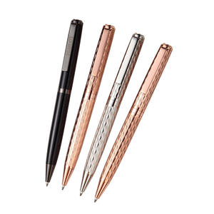Stylo à bille en métal or rose de haute qualité, vente chaude, logo personnalisé, stylo de luxe fin pour hôtel - Product Image 3