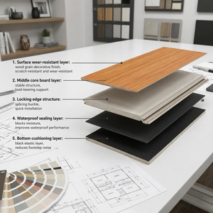 Plancher SPC 4 mm en gros, étanche, <span class=keywords><strong>à</strong></span> clipser, en vinyle rigide, prix abordable, pour vente en gros - Product Image 3