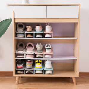 Henxiangjia Stackable <b>Shoe</b> <b>Rack</b> 2 Tier Pink Modular Space Saving Storage For Home Dormitory <b>Shoes</b> - Product Image 2