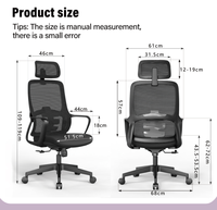 Mobilier de bureau Moderne Manager Executive Haut dossier Pivotant Ergonomique Chaise de bureau en tissu maillé