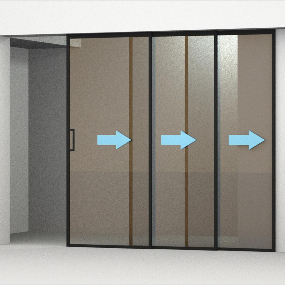 HEBO 3 двери синхронизации телескопическая связь раздвижные роликовые HL-086-01 для межкомнатных дверей