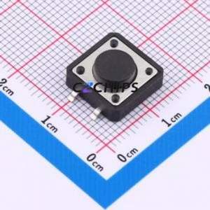 TS016-TBW1EH5.0 Tactile Switch SMD-4P,12x12mm Switch Single Pole Single Throw Round Button 1.8N Vertical Mount - Product Image 1