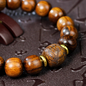 Black Rosewood <b>Bracelet</b> 11x12mm Barrel Beads Chinese Style Prayer Beads Religious Ceremony Jewelry - Product Image 3
