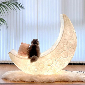 Lampe de sol créative PM Nordic Hotel Living Room Sofa Large Moon, sculpture décorative de luxe en acrylique pour intérieur/extérieur. - Product Image 4