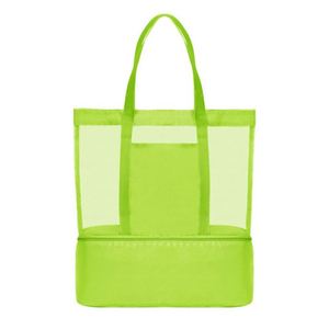 Bolsa de Playa Tipo Cubo con Doble Capa de Malla de Nailon, Cierre Abierto, Diseño a Rayas y Compartimento Refrigerante en la Parte Inferior para el Verano - Product Image 2