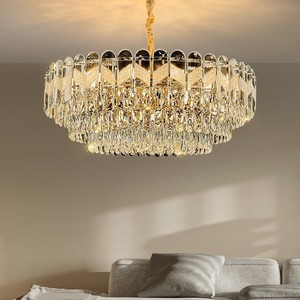 Art Housing Lustre Hotel Decorative Lighting Modern Gold Luxury K9 Crystal Round <b>Chandelier</b> - Product Image 1