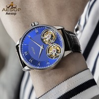 Pour Fabricant Direct 2025 Nouvelle Montre Mécanique Homme à Remontage Manuel Lumineuse en Acier Inoxydable Double Tourbillon Saphir