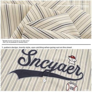 Camiseta de Béisbol de <span class=keywords><strong>Manga</strong></span> <span class=keywords><strong>Corta</strong></span> con Logo Bordado Retro, Estilo Casual y Holgado para Verano - Product Image 4