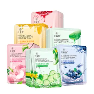 Fruit Gezichtsmasker Veganistische Huidverzorging Koreaanse Cosmetica Groothandel Materiaal Huidverzorging Gezichtsmasker Functioneel 2024 Natuurlijk Katoen Laken Masker