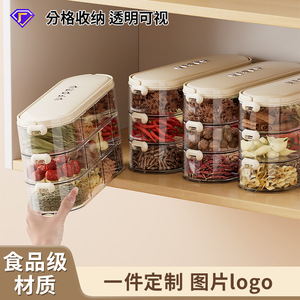 Uforu Spice <b>Storage</b> <b>Container</b> 3-Tier Clear With Lid For <b>Kitchen</b> Seasonings - Product Image 3