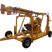 Nouvelle condition 100m moteur Diesel puits d'eau perceuse Type de roue plate-forme de forage noyau engrenage composants 200m pompe moteur