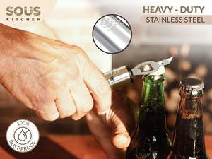 Ouvre-boîte en acier inoxydable 3-en-1 poinçon de bouteilles de bière pour la cuisine et le bar à domicile - Product Image 4