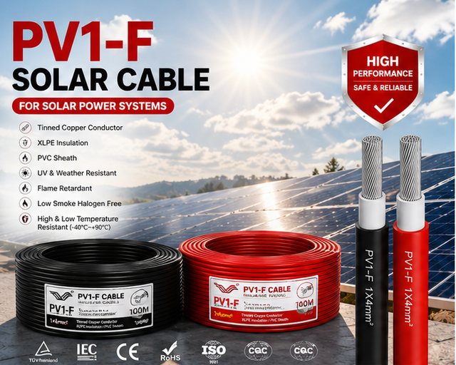 Low MOQ XLPO TUV 1.5KV 6mm² Waterproof PV1-F H1Z2Z2-K Solar Cable for Rainy Season Hot Climate Solar Use