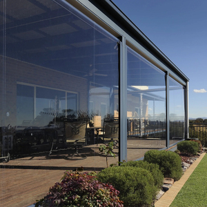 電動防風防水透明ホワイトジップローラーブラインド屋外カーテンシェードジップトラックPVCパティオスクリーン屋外ブラインド - Product Image 3