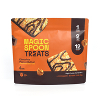 Bolsa de pie impresa personalizada Impresión inferior Barra de mantequilla de maní de chocolate de grado alimenticio Envoltura de barra de proteína Embalaje Bolsa de mylar