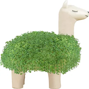Wholesale custom Anime Chia Pet Pot Ceramic Grow Your Own fluffy pet Llama Chia Planter Plant Pot