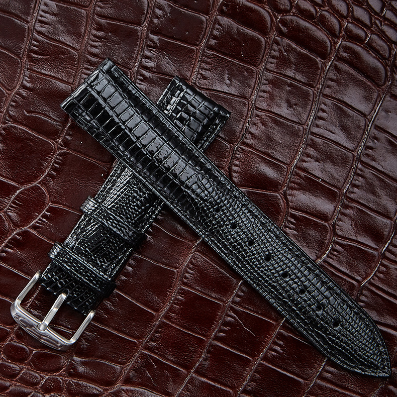 Wholesale Customizable 22mm Lizard Grain Calfskin Genuine Watch Straps Leather 12-24mm OEM/ODM Available Bulk Stock Ready