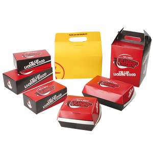 Hộp đựng thức ăn mang đi sinh học phân hủy được bán sỉ, hộp giấy kraft đựng hamburger, gà rán - Product Image 5