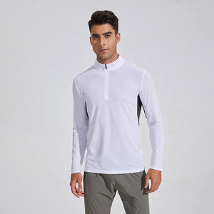 Camicia sportiva sportiva da uomo a mezza Zip a maniche lunghe da corsa sportiva ad asciugatura rapida e traspirante per allenamento sportivo - Product Image 3