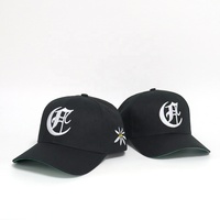 Gorras de Béisbol Deportivas para Hombre, de Acrílico Negro, con Logotipo Bordado en 3D Personalizado, de 6 Paneles, Estructuradas, a la Moda, Precio Económico, Gran Venta