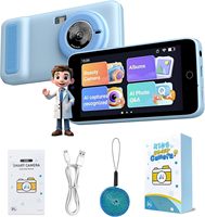 Caméra intelligente portable pour enfants à double objectif avec IA, reconnaissance photo WiFi, dialogue vocal, capteur CCD, écran tactile 4 pouces, mémoire intégrée 16 Go
