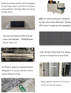 Déchiqueteuse de <span class=keywords><strong>documents</strong></span> et de films P5-P7 à haute efficacité, haute sécurité et forte puissance de déchiquetage - Product Image 6