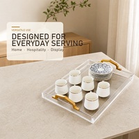 Plateau de service alimentaire en acrylique haute transparence sur mesure avec poignée métallique, étanche, facile à nettoyer, compatible avec les aliments, motif tortue