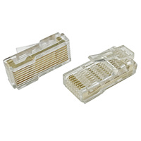 Conector Ethernet Transparente Coorle RJ45 Macho 8P8C para Panel de Operación, Cabeza de Cristal, Longitud=26mm, 100 unidades/caja