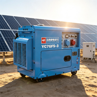 Générateur diesel silencieux à châssis ouvert refroidi par air Yuchai 7 kW YC7GFS-3 1800 tr/min 1 230 V/380 V 50/60 Hz Groupe électrogène longue durée de vie 91 % d'efficacité