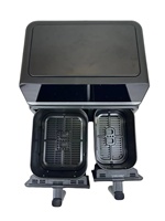 Friteuse à air sans huile à grande capacité 12L avec double panier, sans BPA, numérique, pour cuisiner pizza, poulet frit