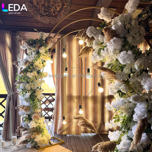 Arco de Metal Dorado Redondo para Eventos y Fiestas LEDA, Soporte para Colgar Flores, Arco de Hierro para Bodas - Product Image 4