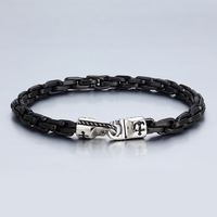 Bracelet à maillons épais en acier inoxydable avec logo personnalisé, forme géométrique, plaqué or disponible, argent, or, autres couleurs